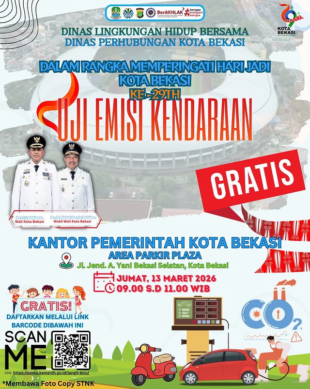 Uji Emisi Kendaraan Gratis yang terbuka untuk umum