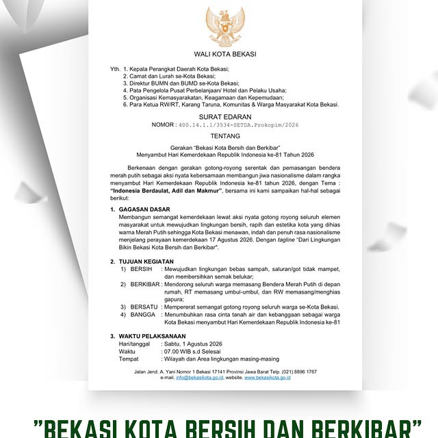 BEKASI KOTA BERSIH DAN BERKIBAR